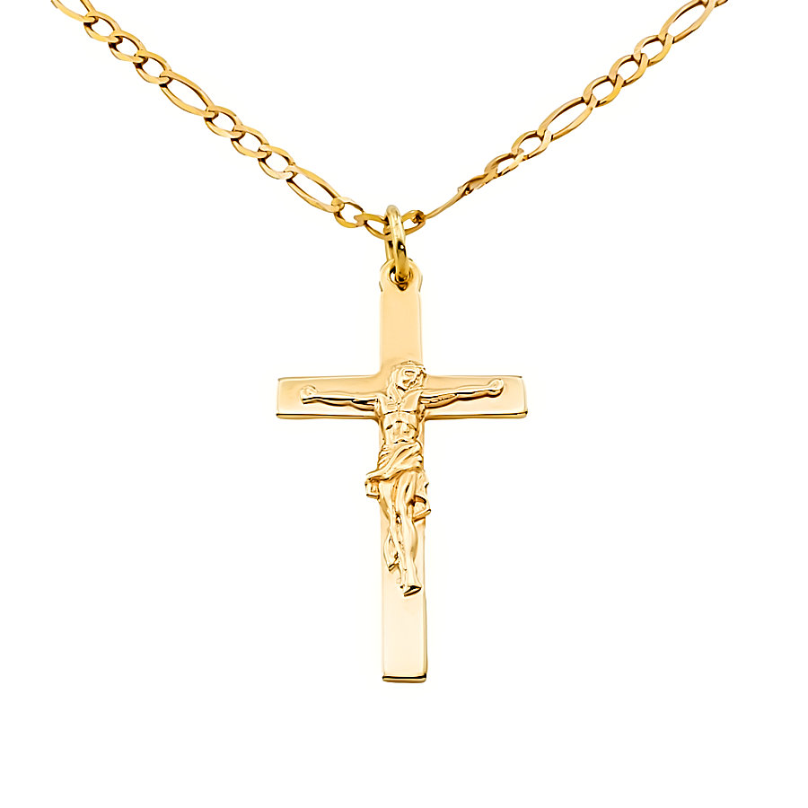 9ct gold 4.7g 24 inch Crucifix Pendant with chain